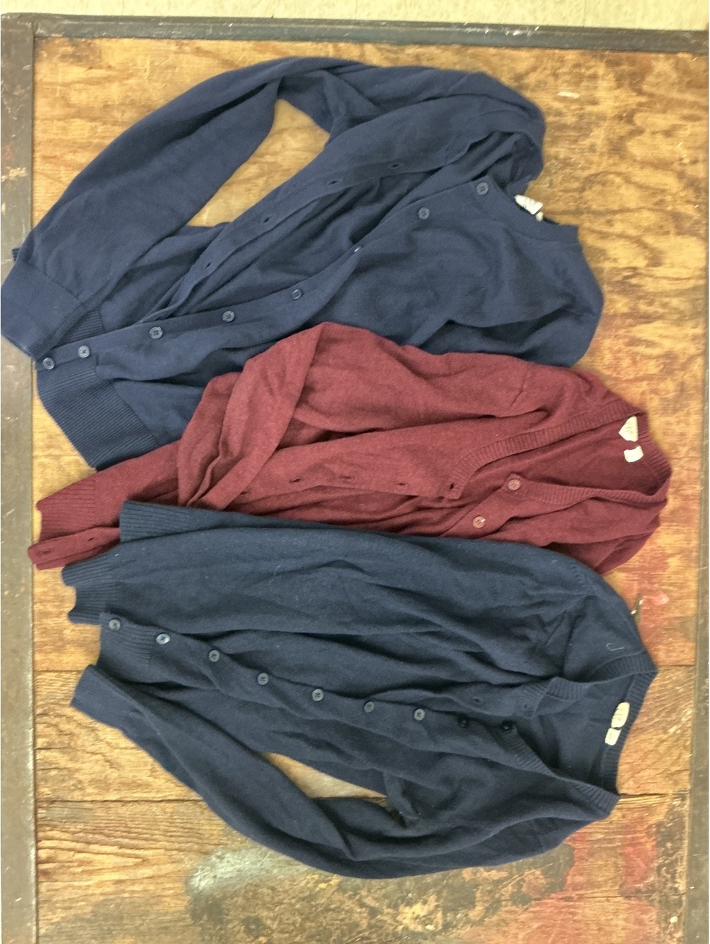 Bundle GAP Women's Button-Up Cardigans Set of 3 in Navy and Burgundy